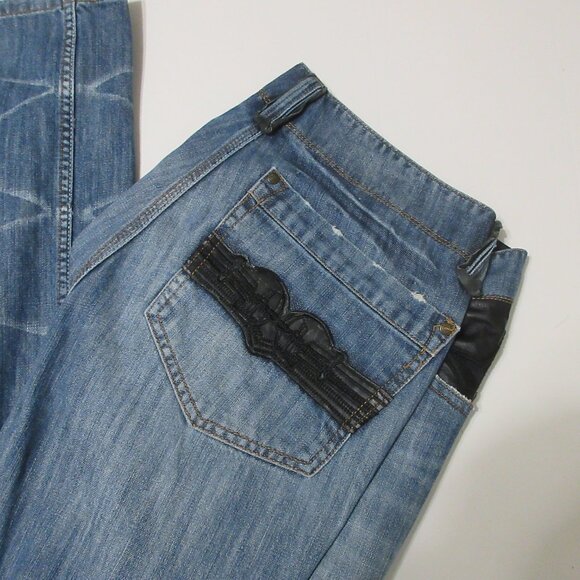 DUSSAULT Canadian Mens Jeans 33 Button Fly Leather Appointments - Picture 7 of 13